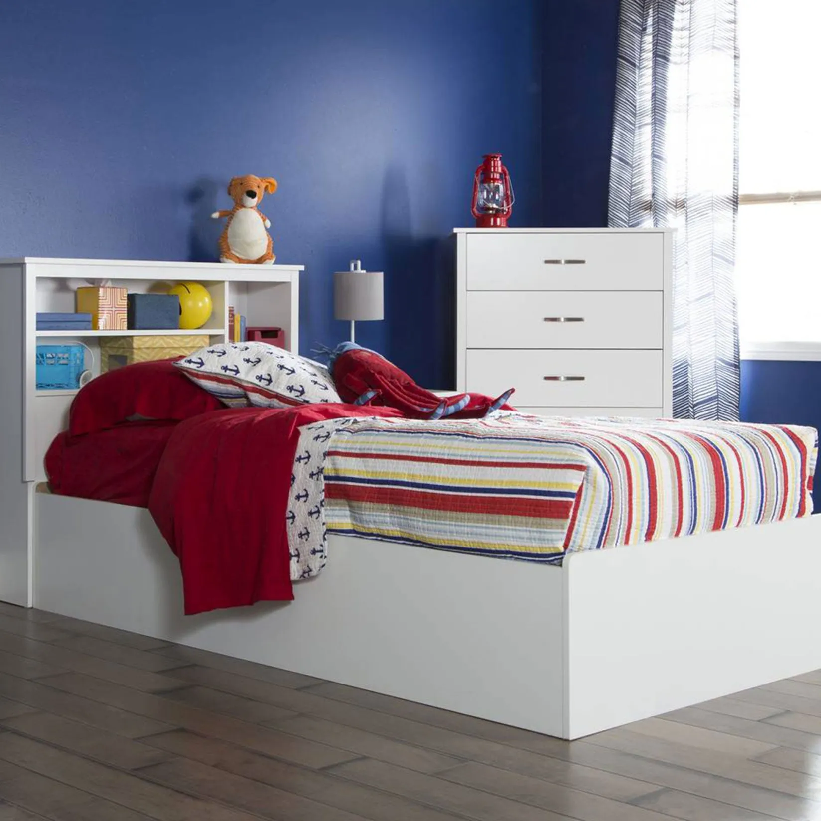 Twin, Full & Queen Beds>South Shore Step One Twin Mates Bed with 3 Drawers - White
