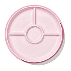 Tableware|Plates & Placemats>Oxo Tot Stick & Stay Suction Divided Plate - Blossom