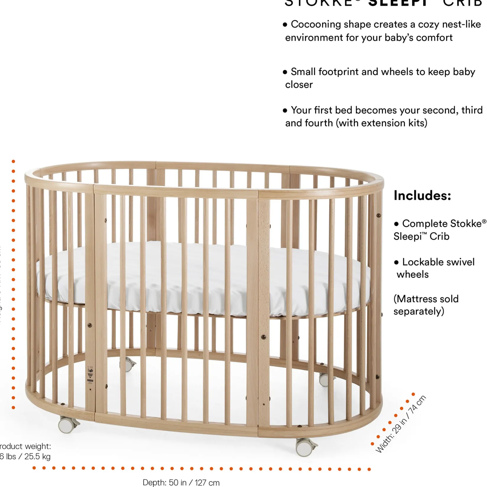 Cribs & Mattresses|Cribs & Mattresses>Sleepi Stokke® ™ Bed V3 - White