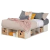 Twin, Full & Queen Beds>South Shore Storage Bed with Baskets - Avilla Winter Oak