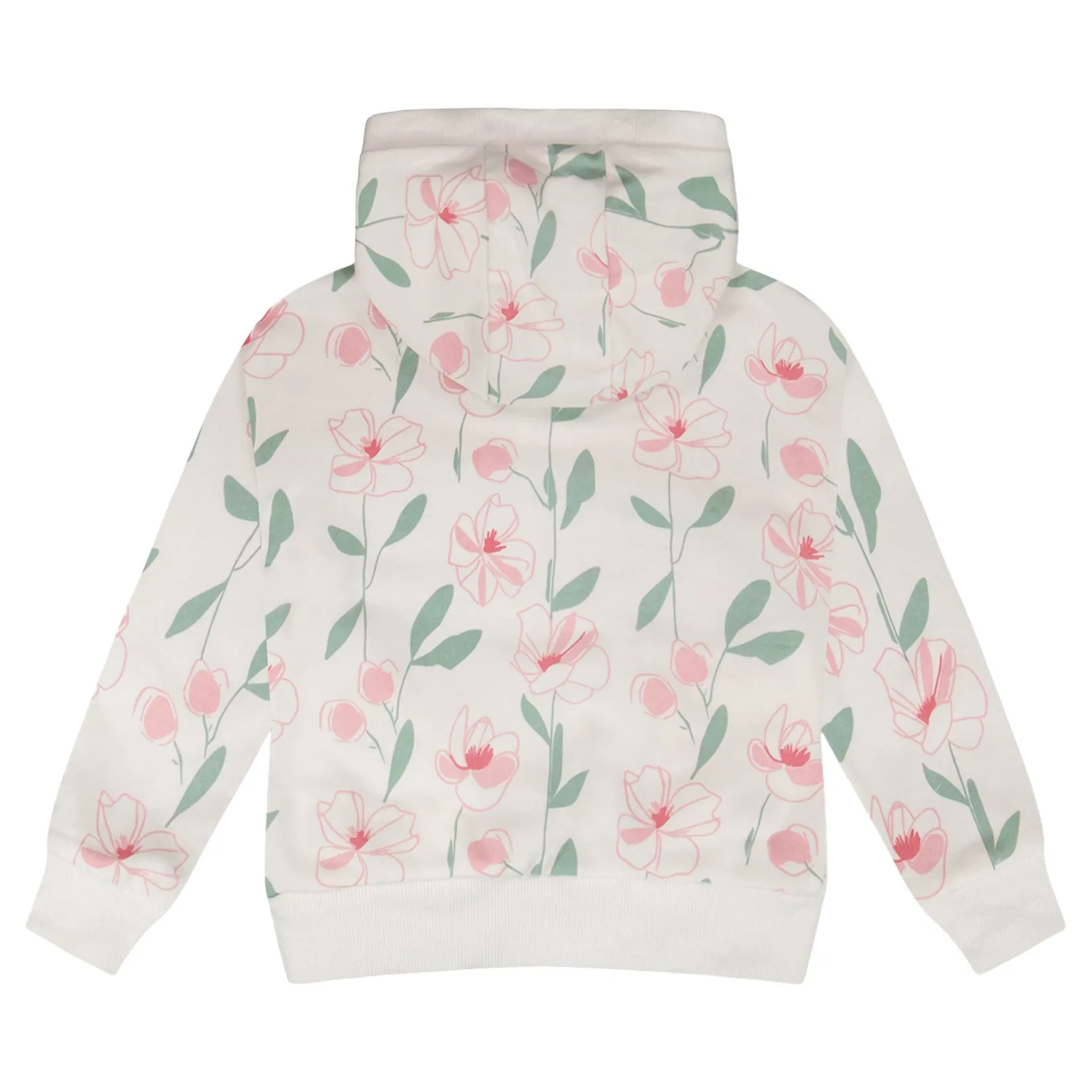 Fleeces And Sweatshirts|Tops>Deux par Deux Straw Hat Flowers Hoodie 3-6 White