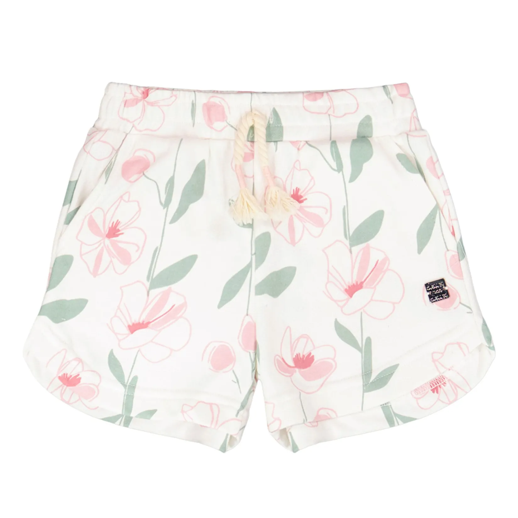 Shorts & Bermuda>Deux par Deux Straw Hat Flowers Short 3-6 White