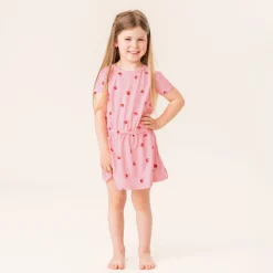 Swimsuits>Nano Strawberries Beach Dress 2-14 Pink