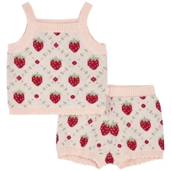 New Strawberries Knit Set 3-24m Dresses, Skirts & Outfits