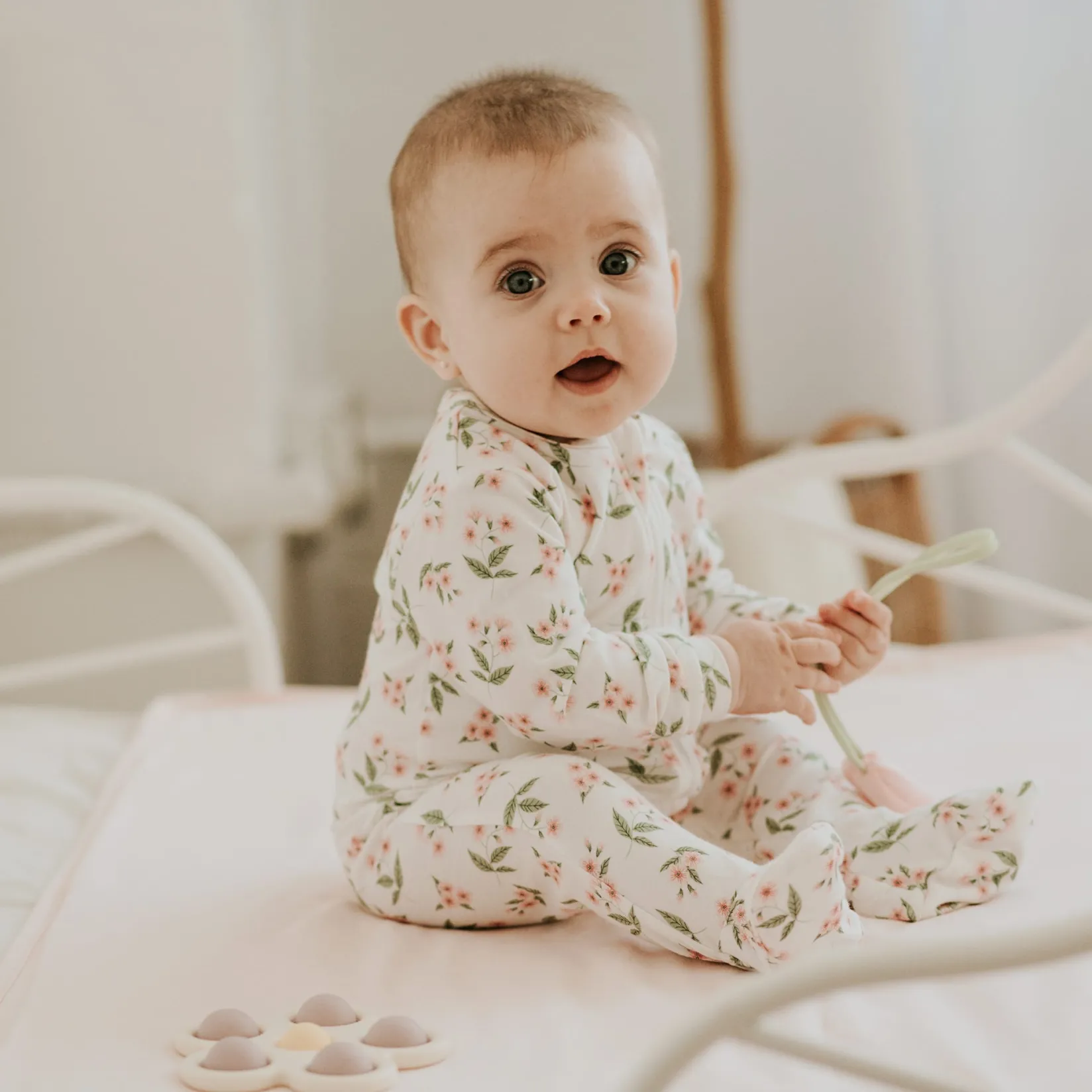 Pajamas|Pyjamas>Firsts par Petit Lem Strawberries Pajamas 0-12m Ivory