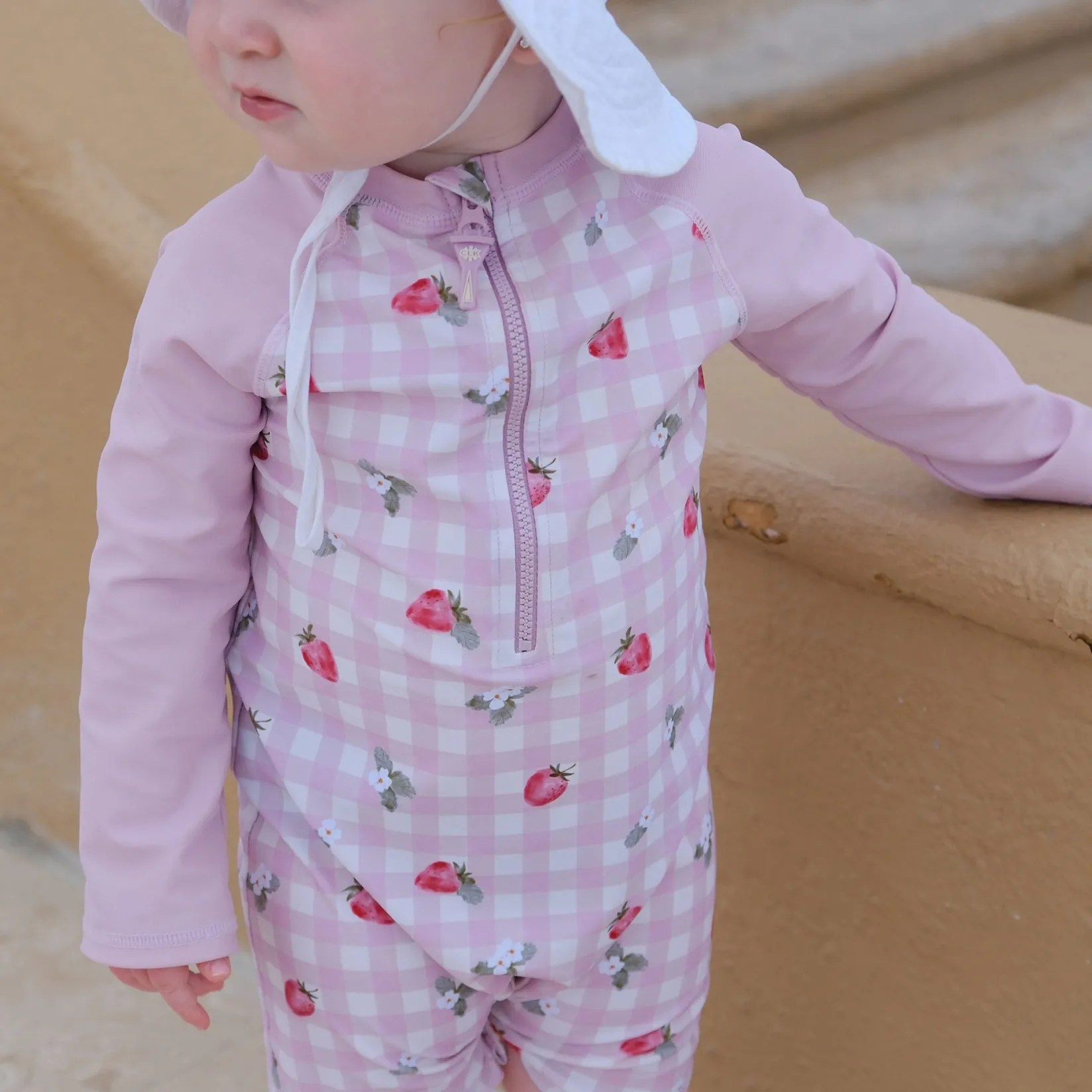 Swimsuits>Calikids Strawberries Uv Swimsuit 3-24m Lilac