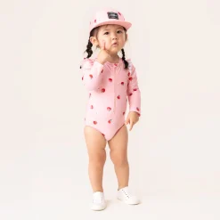 Swimsuits>Nano Strawberries Uv Swimsuit 12-24 Pink