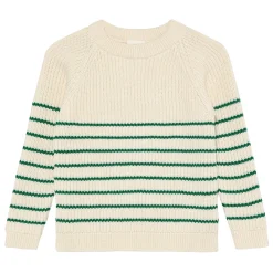 Fleeces And Sweatshirts|Tops>En Fant Stripe Knit Pullover 3-10 Ivory