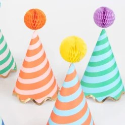 Hot Stripe Party Hats (8) Party Supplies