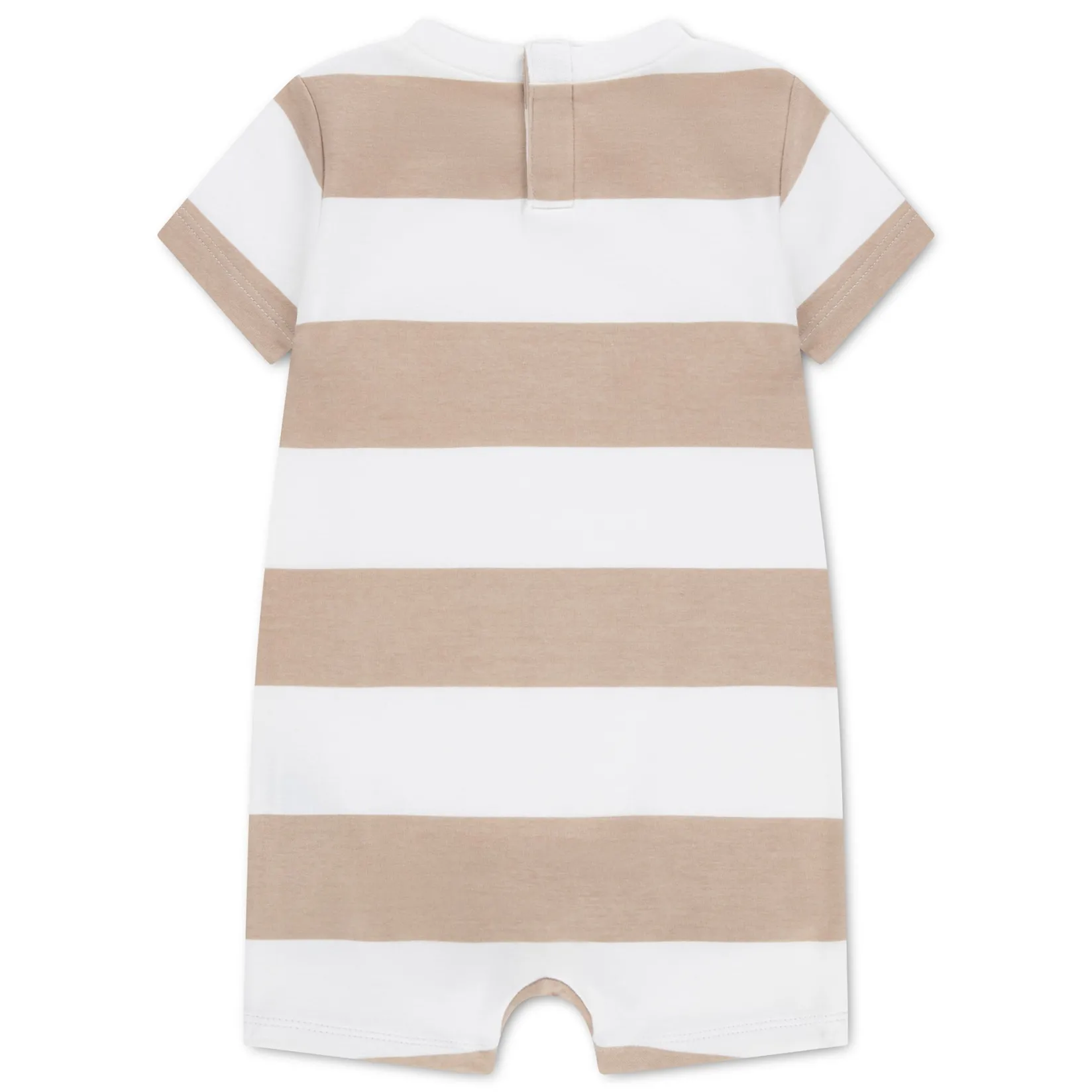Rompers & Jumpsuits>Lacoste Stripe Tee Romper Newborn-9m Taupe