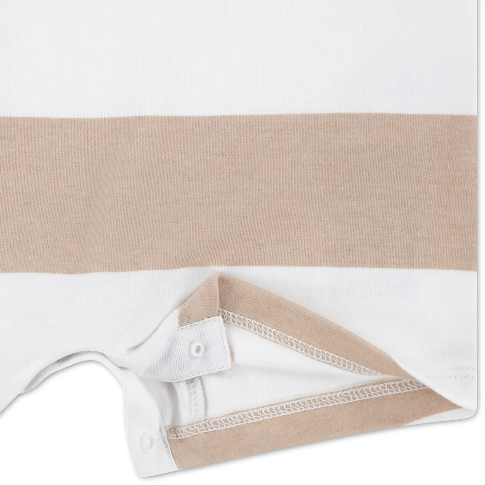 Rompers & Jumpsuits>Lacoste Stripe Tee Romper Newborn-9m Taupe