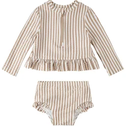 Swimsuits>Petit Lem Striped 2 Piece Swimsuit 6-24m Beige