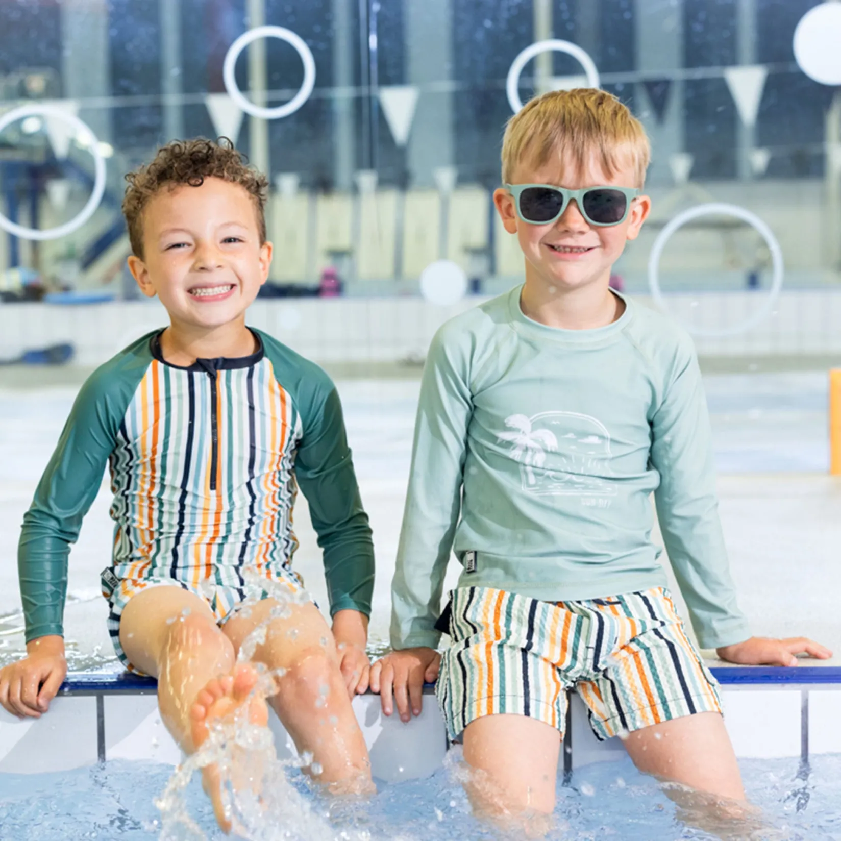 New Striped Uv Ls 2pc Swimsuit 2-4 Kids/BOY Swimsuits