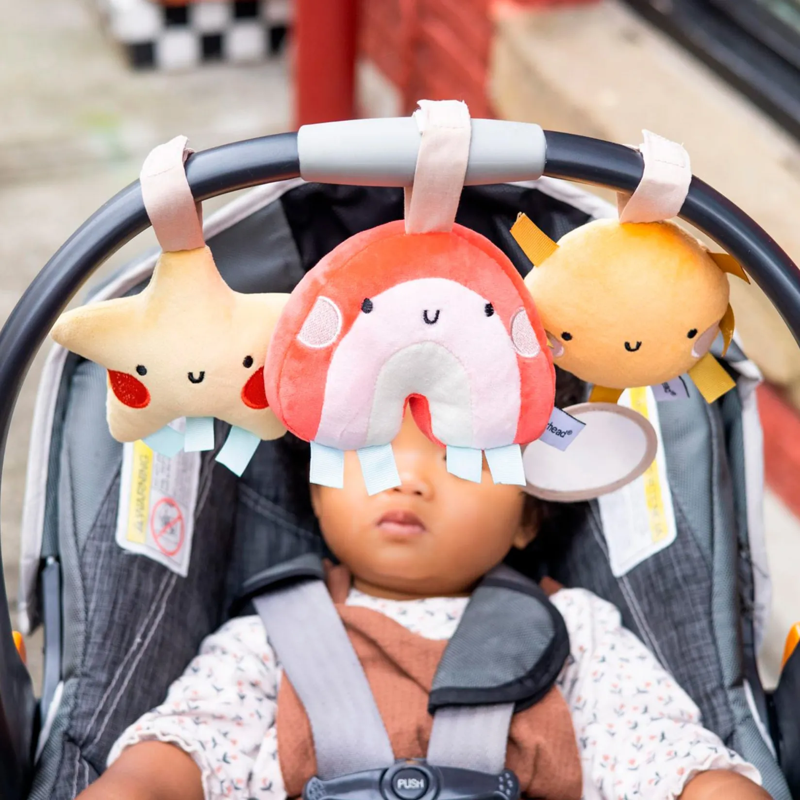 Stroller & Car Seat Toys|Developmental Toys>Pearhead Stroller Toy Set of 3 - Star, Sun, Rainbow