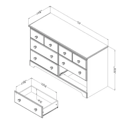 Hot Summer Breeze 6-Drawer Double Dresser - Blueberry Storage Furniture