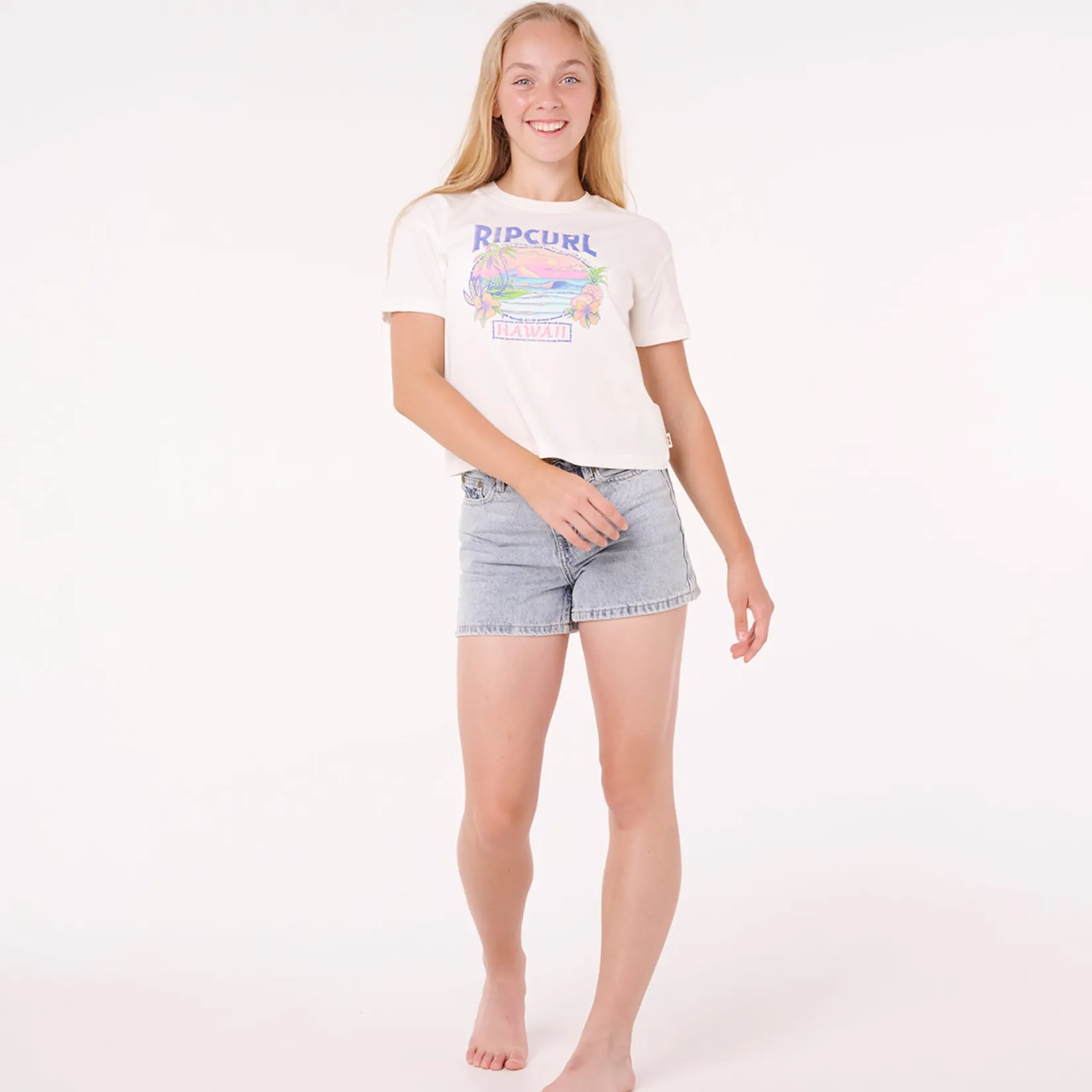 Tops>Rip Curl Sunset Hawaii T-shirt 8-14y White