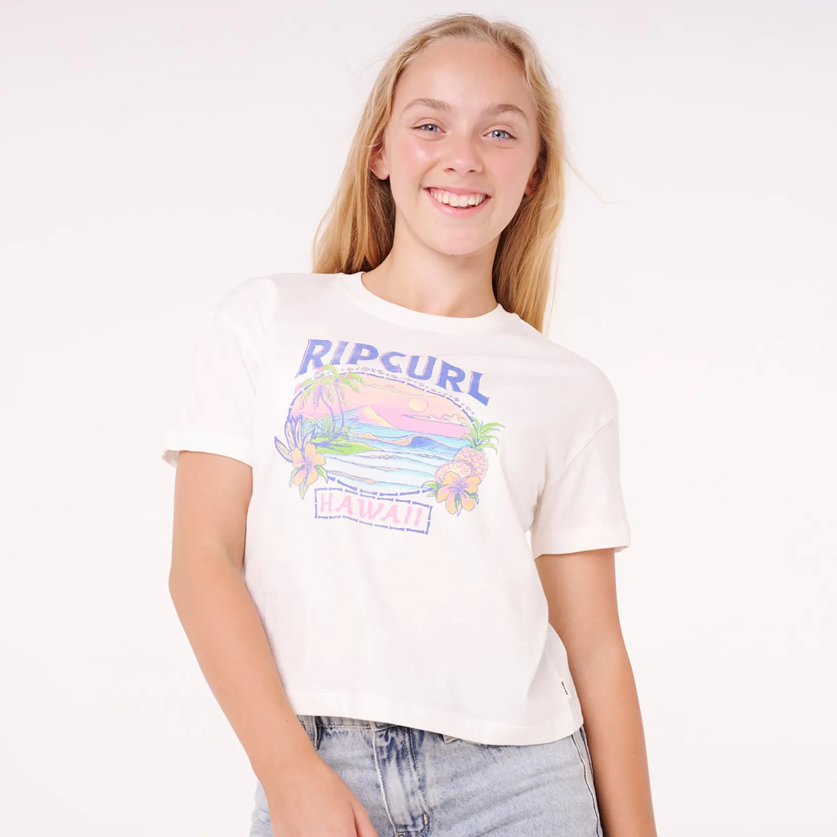 Tops>Rip Curl Sunset Hawaii T-shirt 8-14y White