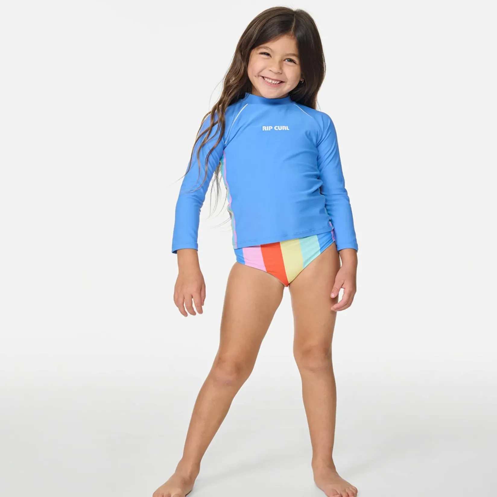 Swimsuits>Rip Curl Sunshine Revival Uv Rashguard 1-8y Blue