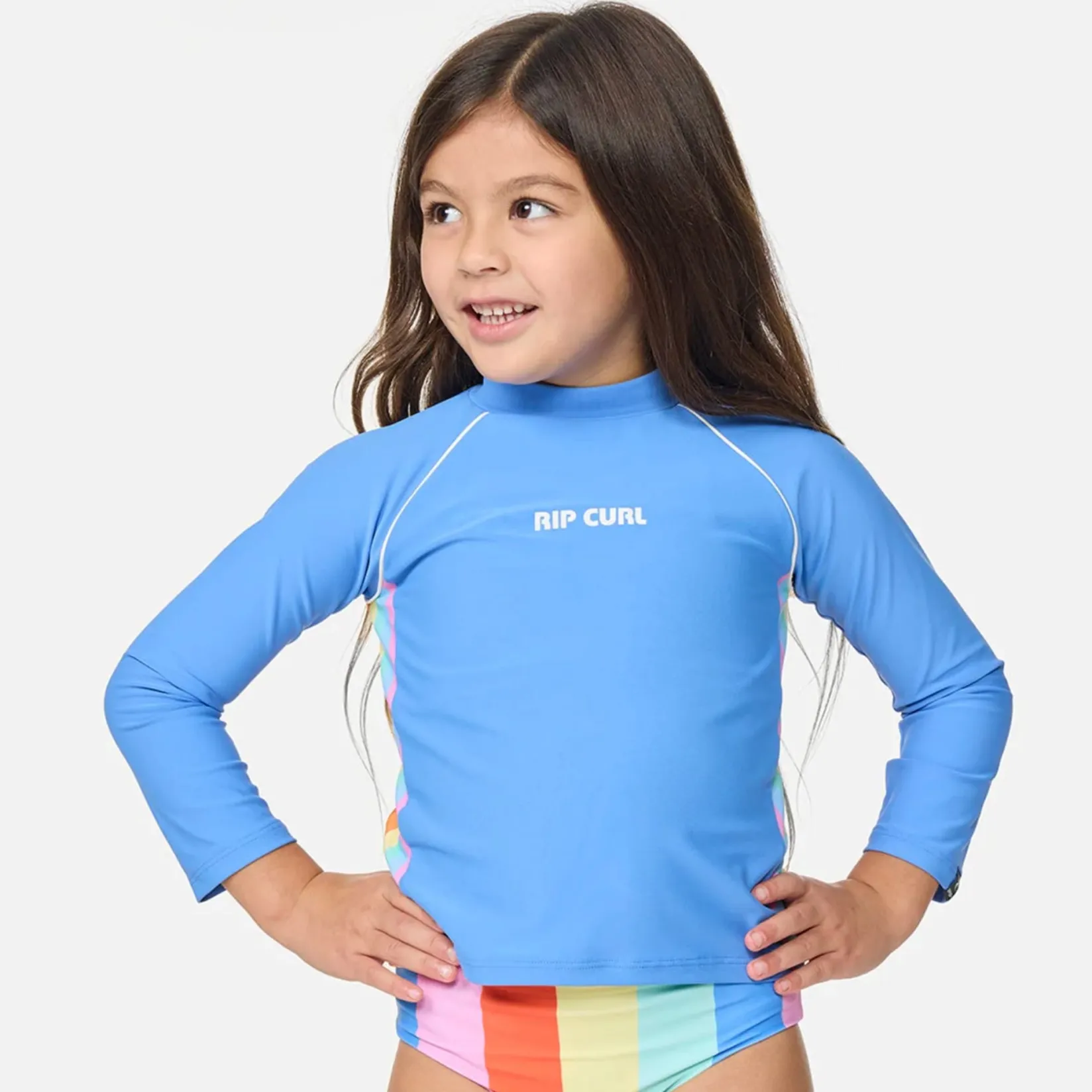 Swimsuits>Rip Curl Sunshine Revival Uv Rashguard 1-8y Blue