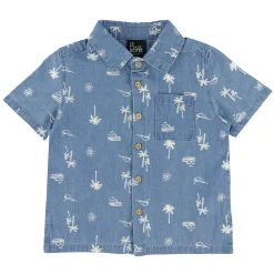 Tops>Chat Botte Surf Chambray Shirt 2-10y Denim