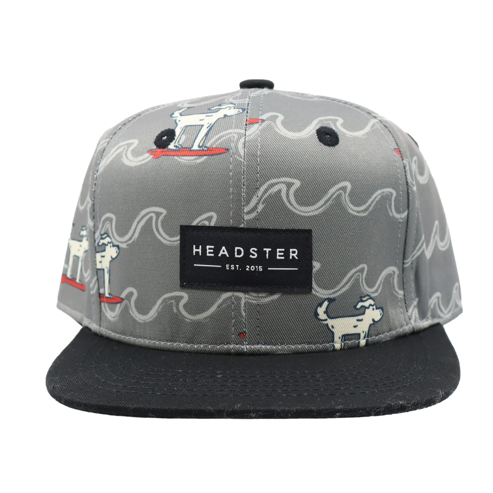 Hats And Caps>Headster Kids Surf Dog Snapback 2-16y Charcoal
