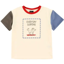 Tops>Chat Botte Surf Dog T-shirt 2-10 Ivory