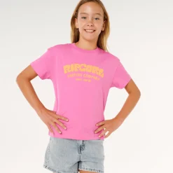Tops>Rip Curl Surf Puff Relaxed T-shirt 8-14y Fuchsia