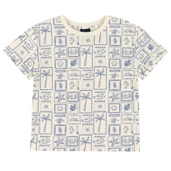 Tops>Chat Botte Surf Stamps T-shirt 2-8y Ivory