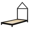 Twin, Full & Queen Beds>South Shore Sweedi Bed with House Bed Frame Headboard - Matte Black
