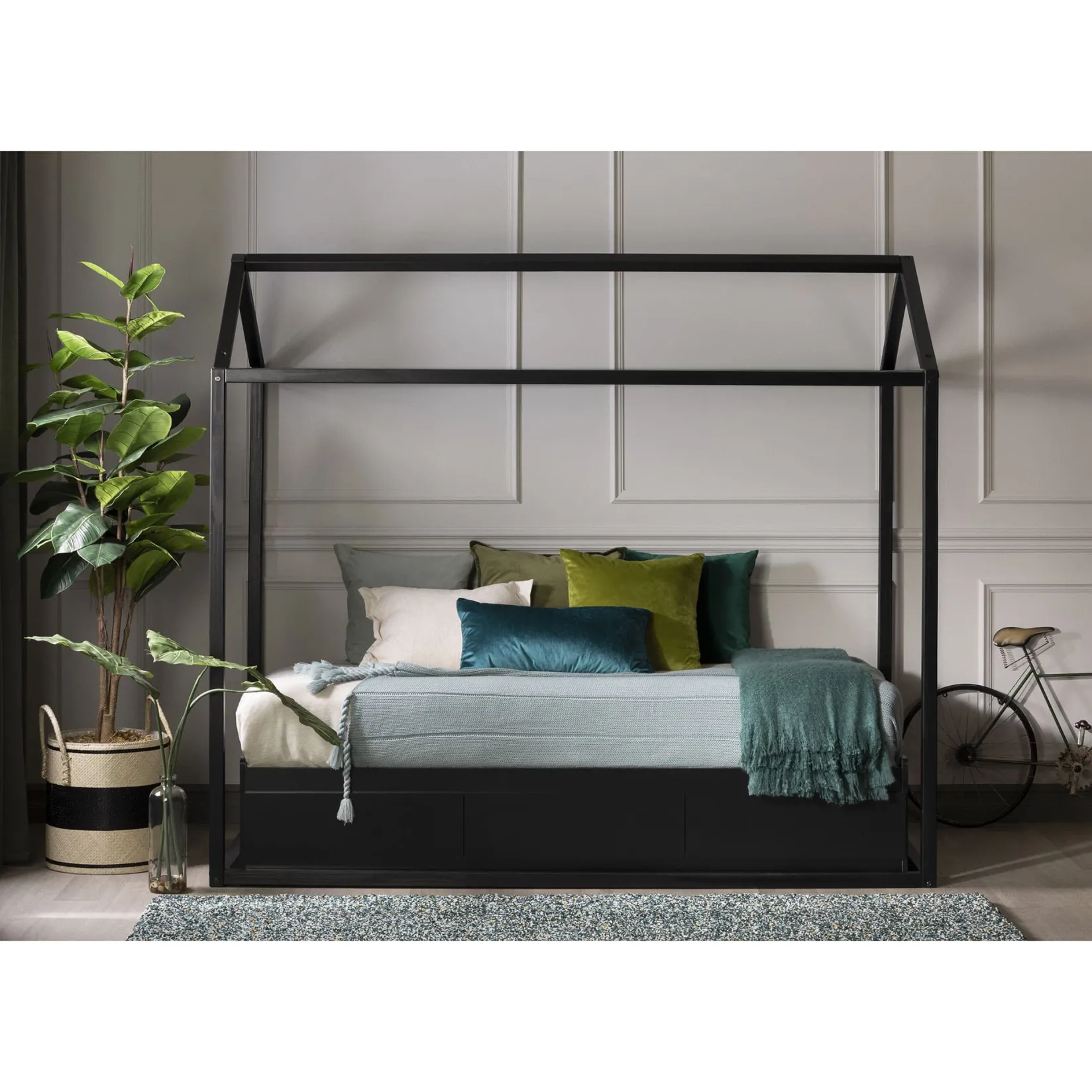 Sale Sweedi House Bed - Black Twin, Full & Queen Beds