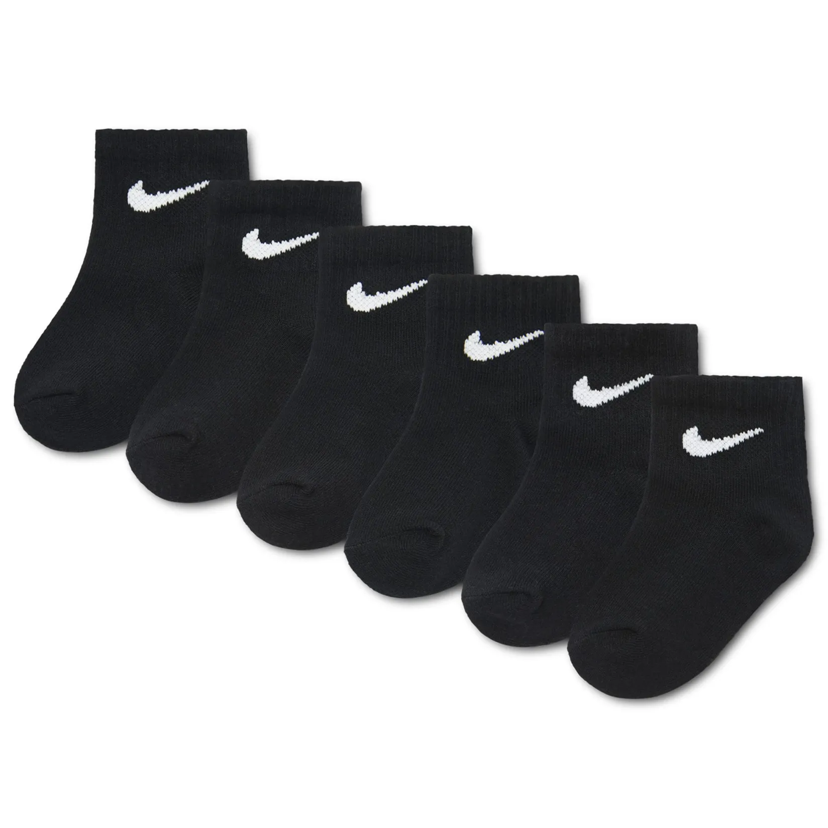 Socks|Underwear & Socks>Nike Swoosh Ankle Socks (6) 6-24m Black