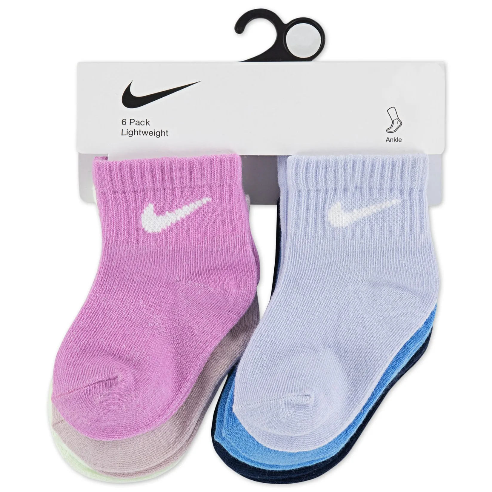 Socks|Underwear & Socks>Nike Swoosh Ankle Socks (6) 6-24m Pink
