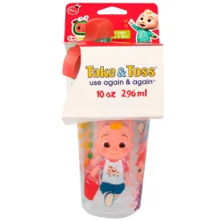 Sale Take & Toss CoComelon Sippy Cups 10oz (4) Kids Tableware|Plates & Placemats