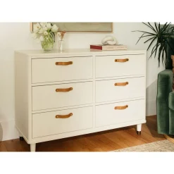 Sale Tanner 6-Drawer Dresser - Warm White Storage Furniture