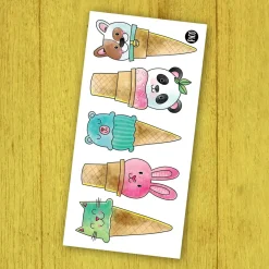 Outlet Tattoos Pico- Animal Ice Cream Cones Kids Temporary Tattoos|Diy & Activities