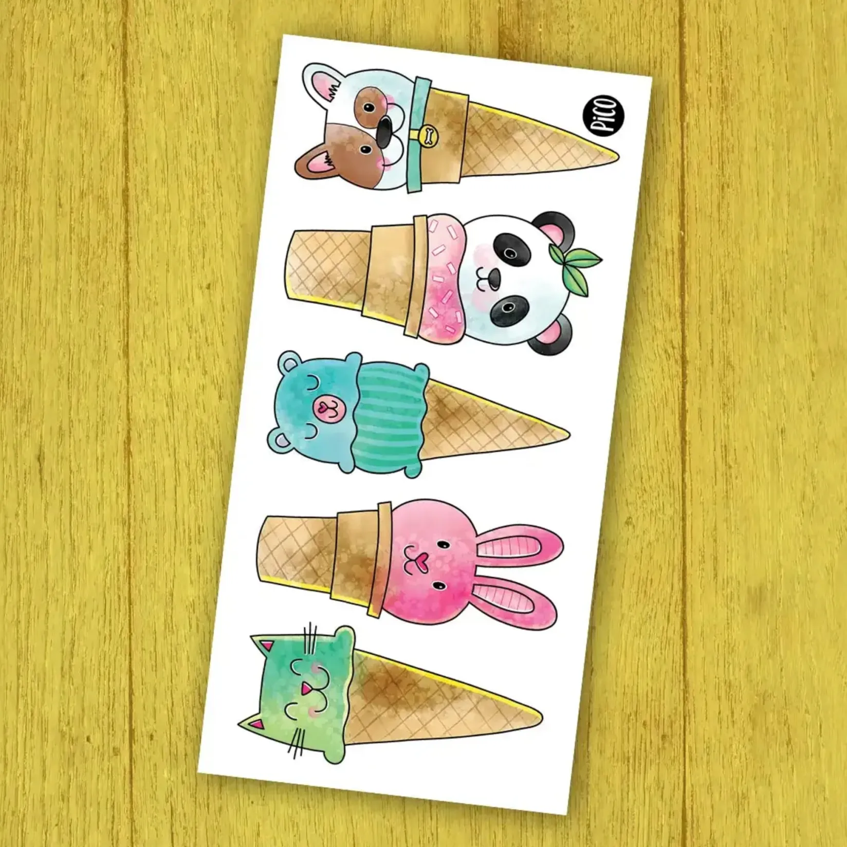 Outlet Tattoos Pico- Animal Ice Cream Cones Kids Temporary Tattoos|Diy & Activities
