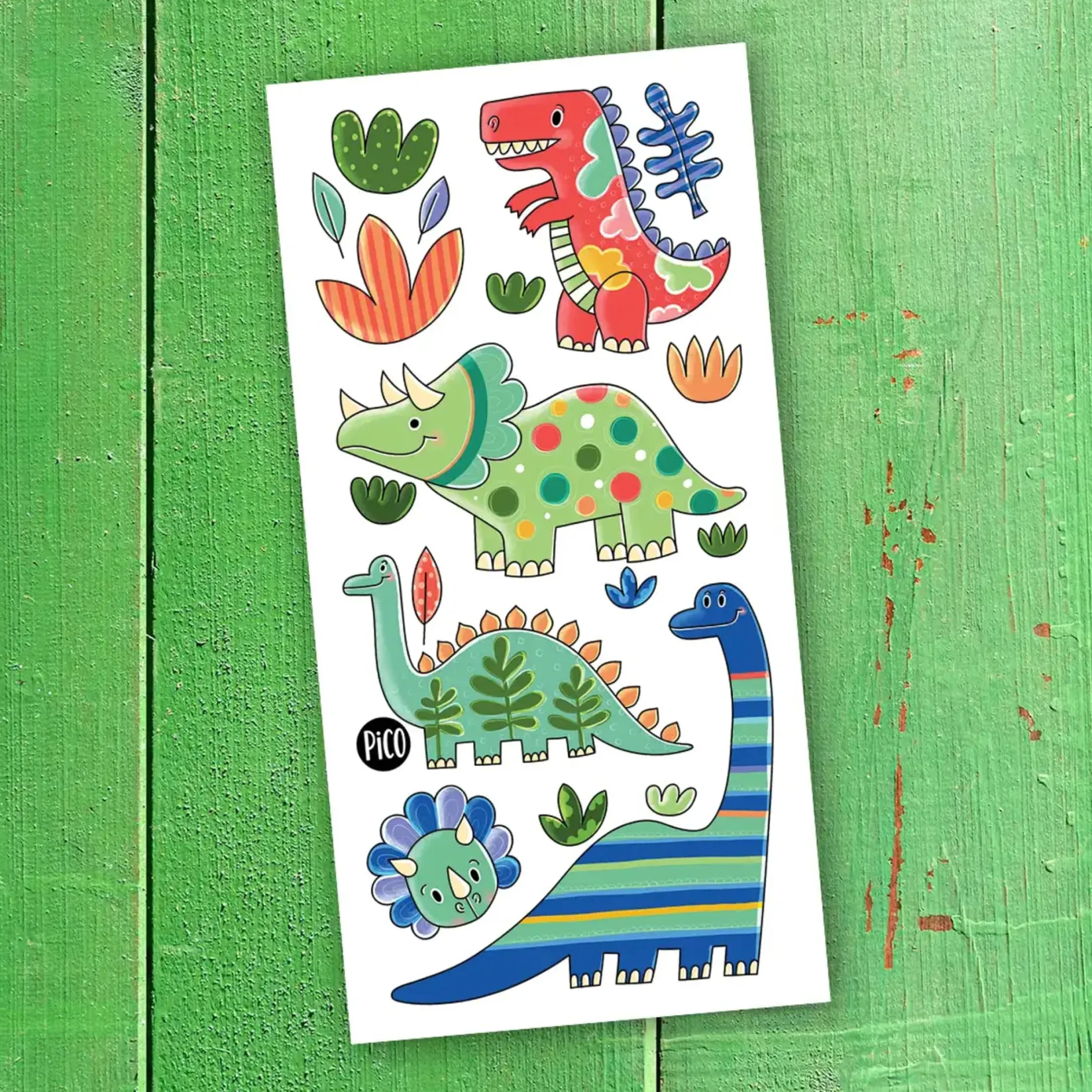 Temporary Tattoos|Diy & Activities>Pico Tatouages Tattoos Pico-colorful Dinos