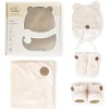 Snowsuits|Snowsuits>Petit Coulou Teddy bear gift box for baby (4 accessories) - Cream 0-6M