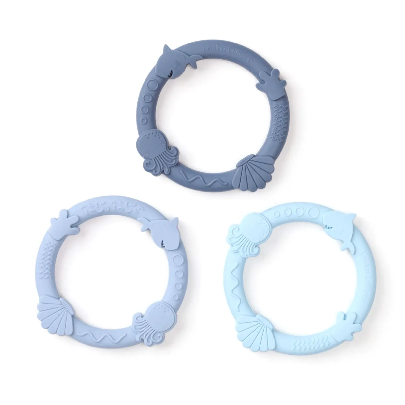 Teething Toys>Loulou Lollipop Teething Ring Set - Shark