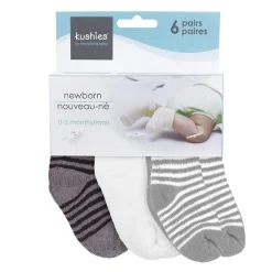 Socks|Underwear & Socks>Kushies Terry Socks (6) Newborn - Black