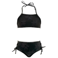 Swimsuits>Look Textured Daisies Bikini 3-14y Black