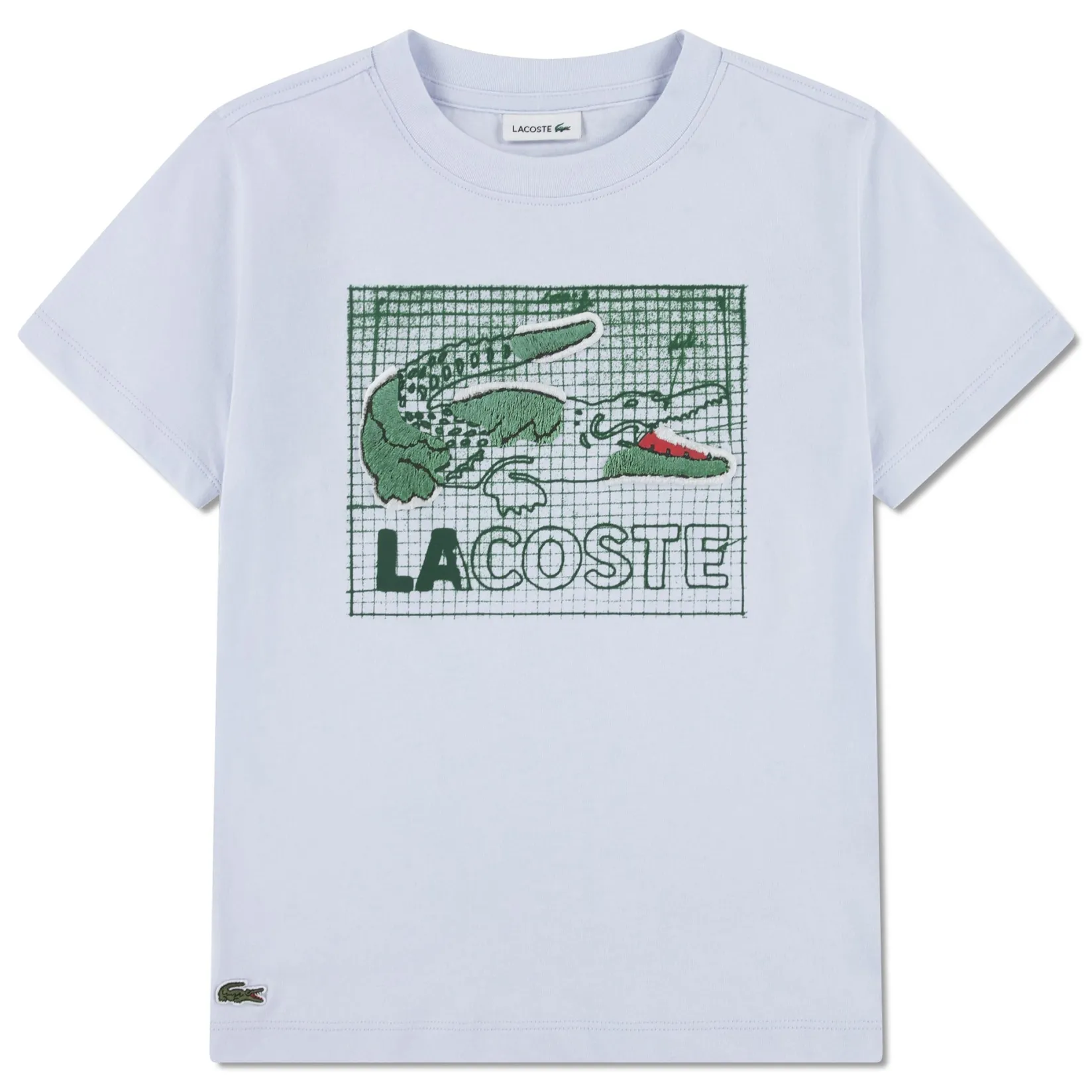 Tops>Lacoste Textured Graphic T-shirt 10-16y Blue