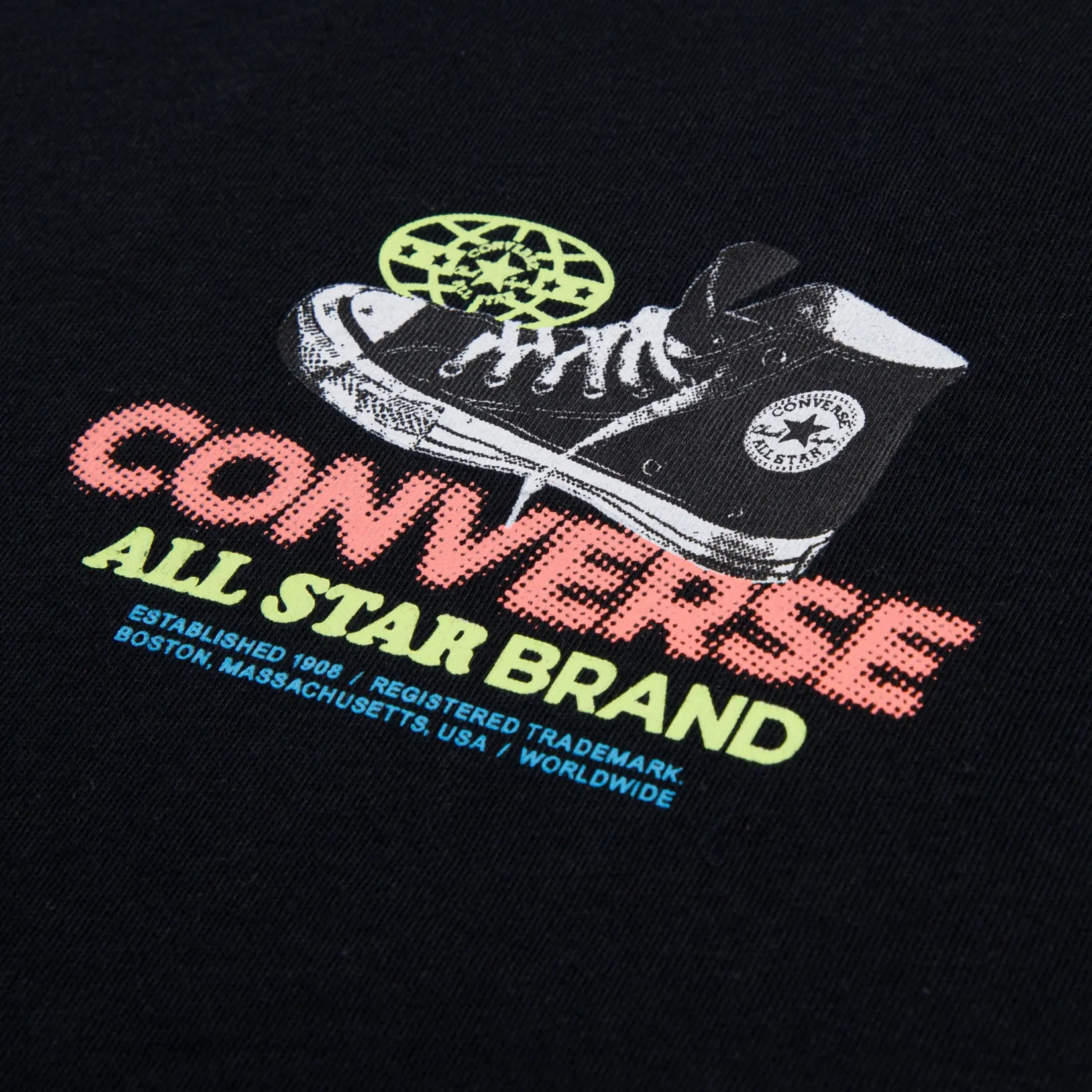 Tops>Converse Textured Sneaker T-shirt 8-16y Black