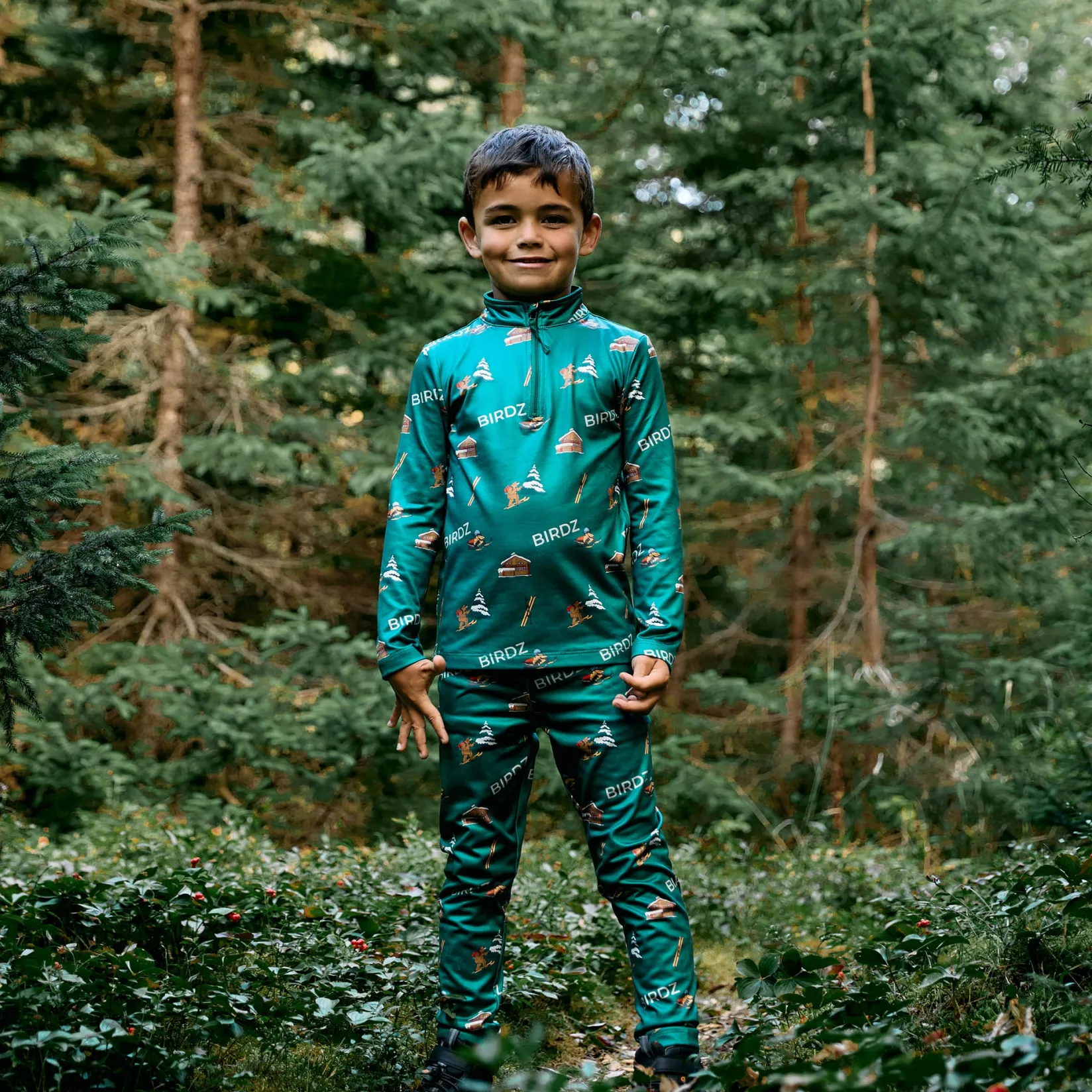 Underwear & Socks|Fleeces And Sweatshirts>Birdz Thermal Chalet Set 2-14 y Forest