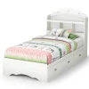 Best Tiara Mates Bed with Bookcase Headboard Set - Pure White Twin, Full & Queen Beds