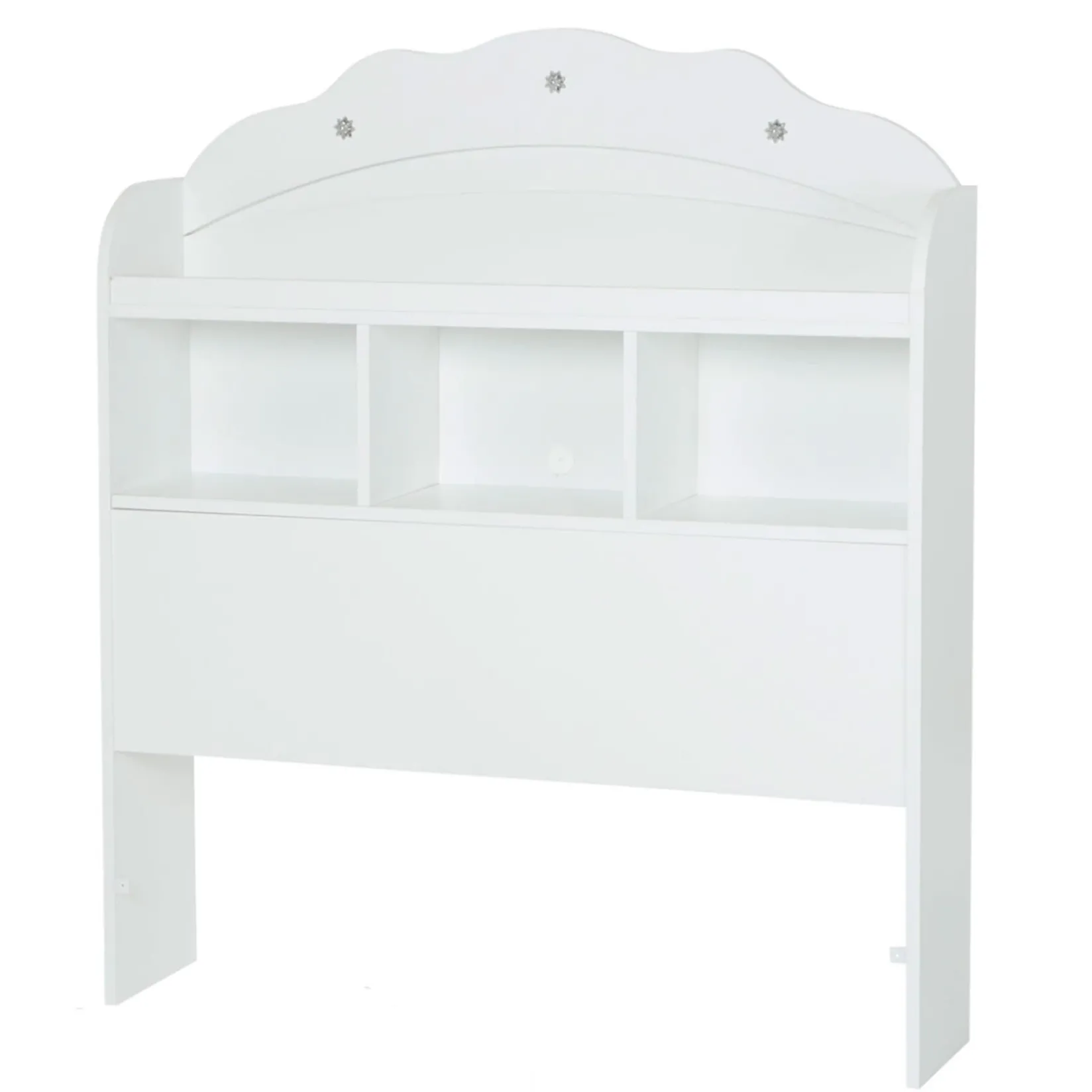 New Tiara Twin Bookcase Headboard - Pure White Twin, Full & Queen Beds