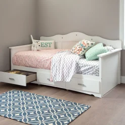 Outlet Tiara Twin Daybed with Storage - Pure White Twin, Full & Queen Beds