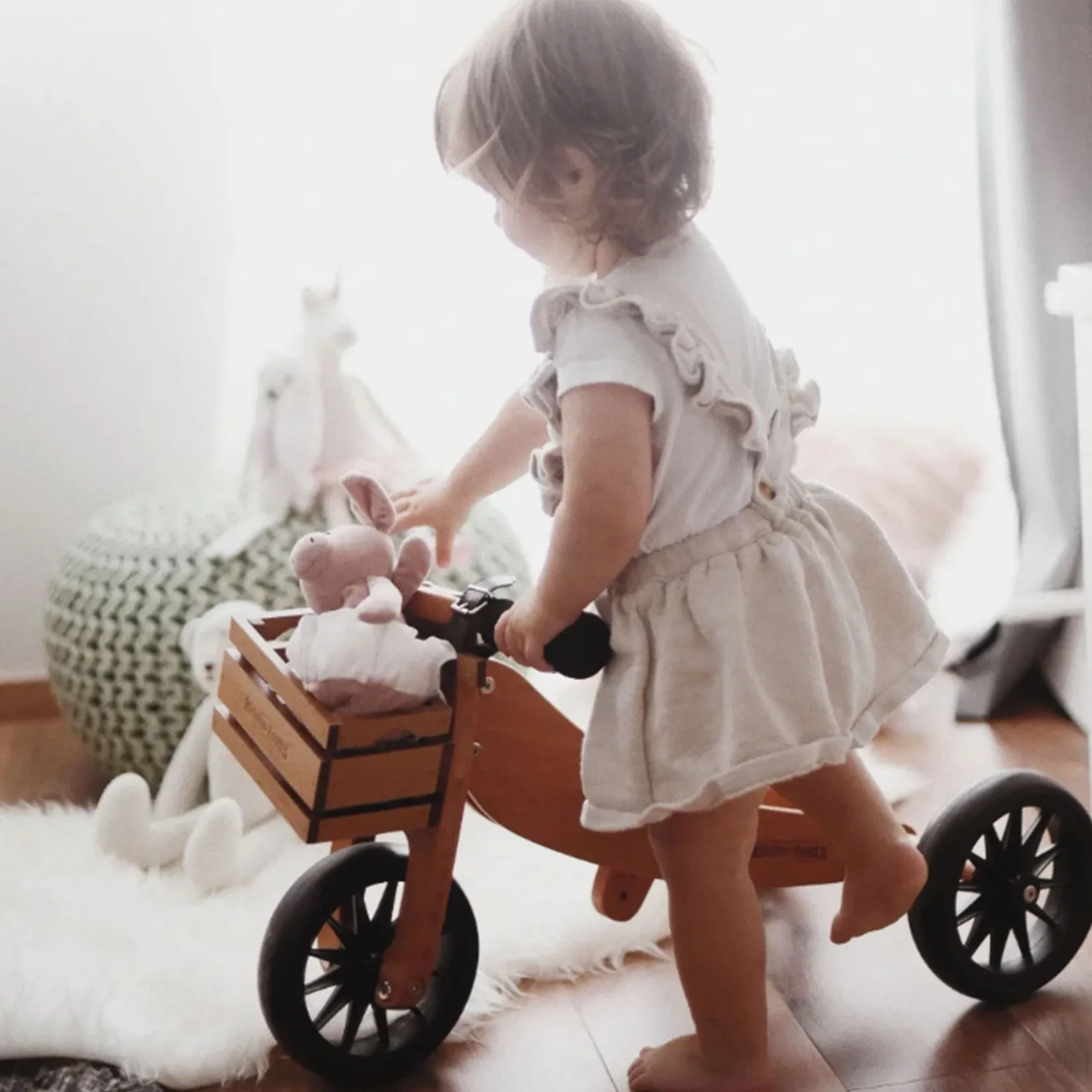 Bikes And Accessories|Bikes & Scooters>Kinderfeets Tiny Tot Balance Bike 2 in 1 - Bamboo