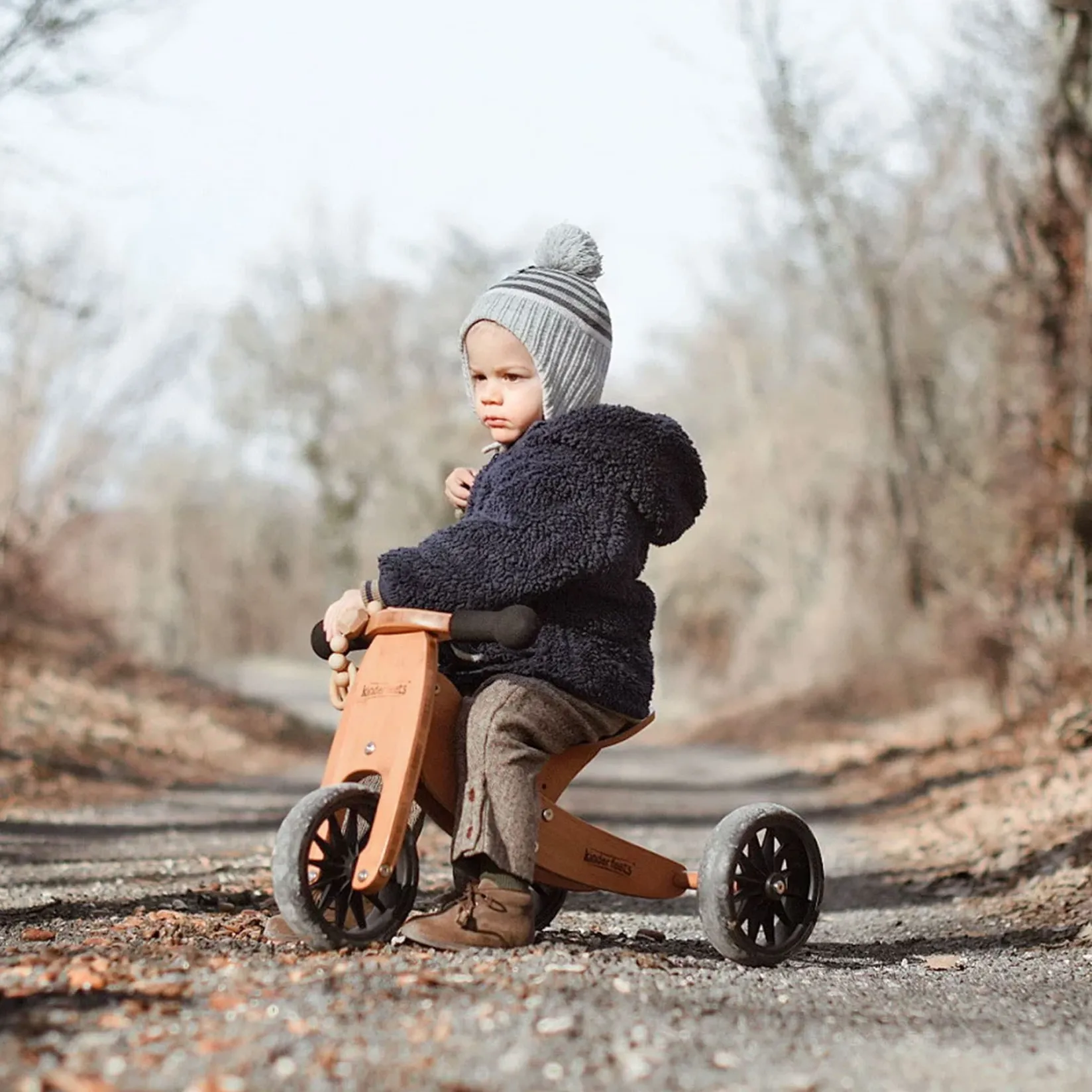 Bikes And Accessories|Bikes & Scooters>Kinderfeets Tiny Tot Balance Bike 2 in 1 - Bamboo