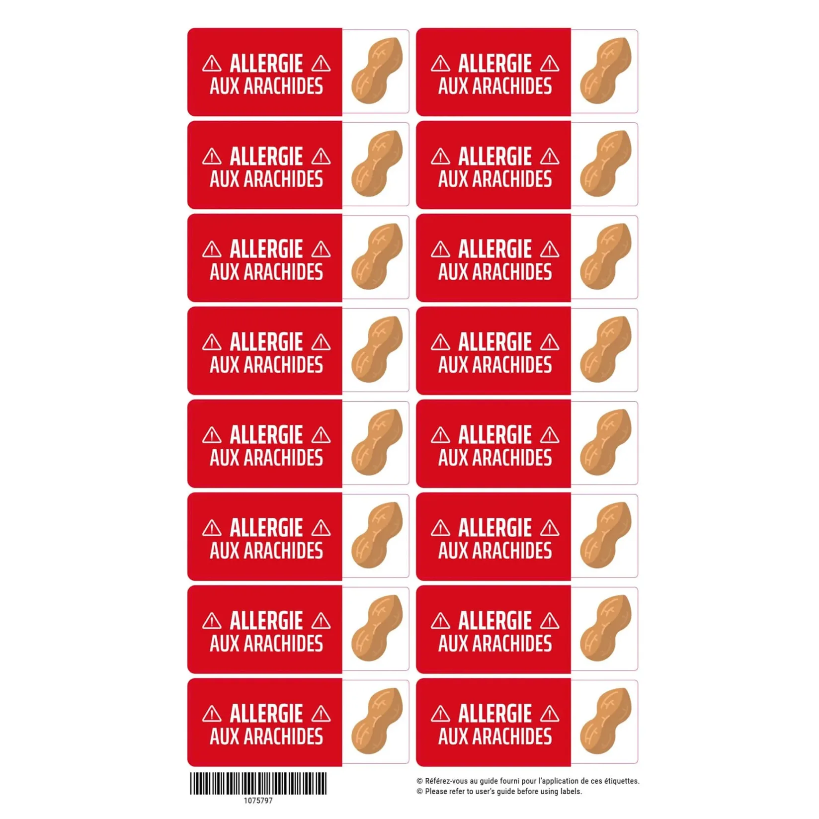 Allergy Stickers|Personalized Name Labels>Clement - Impressions Étiquettes allergie - Arachides